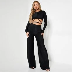 I Saw It First Glitter Wide Leg Trousers