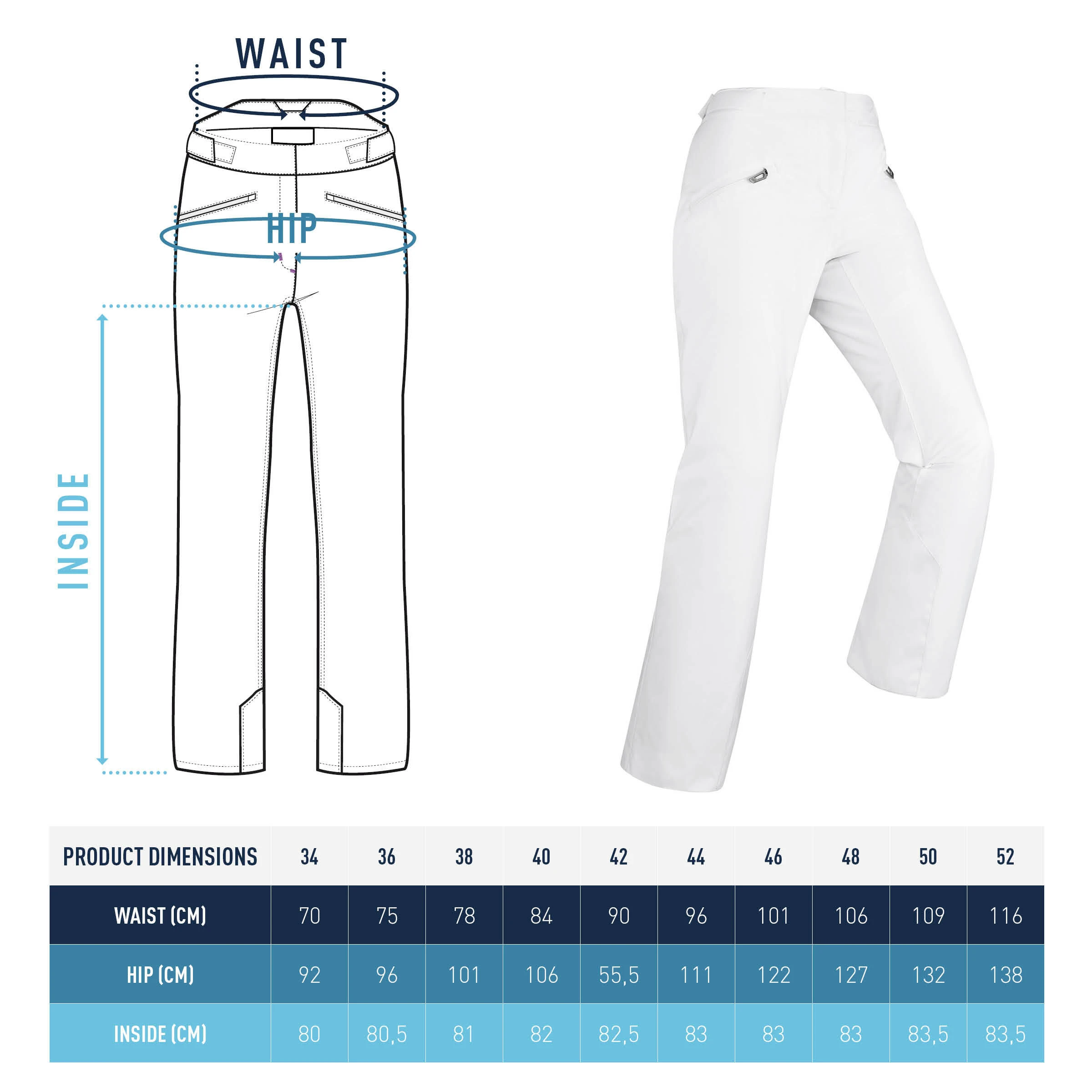 WEDZE WOMEN'S SKIING WARM TROUSERS - 180 22 WEDZE WOMEN'S SKIING WARM TROUSERS - 180 - Image 20