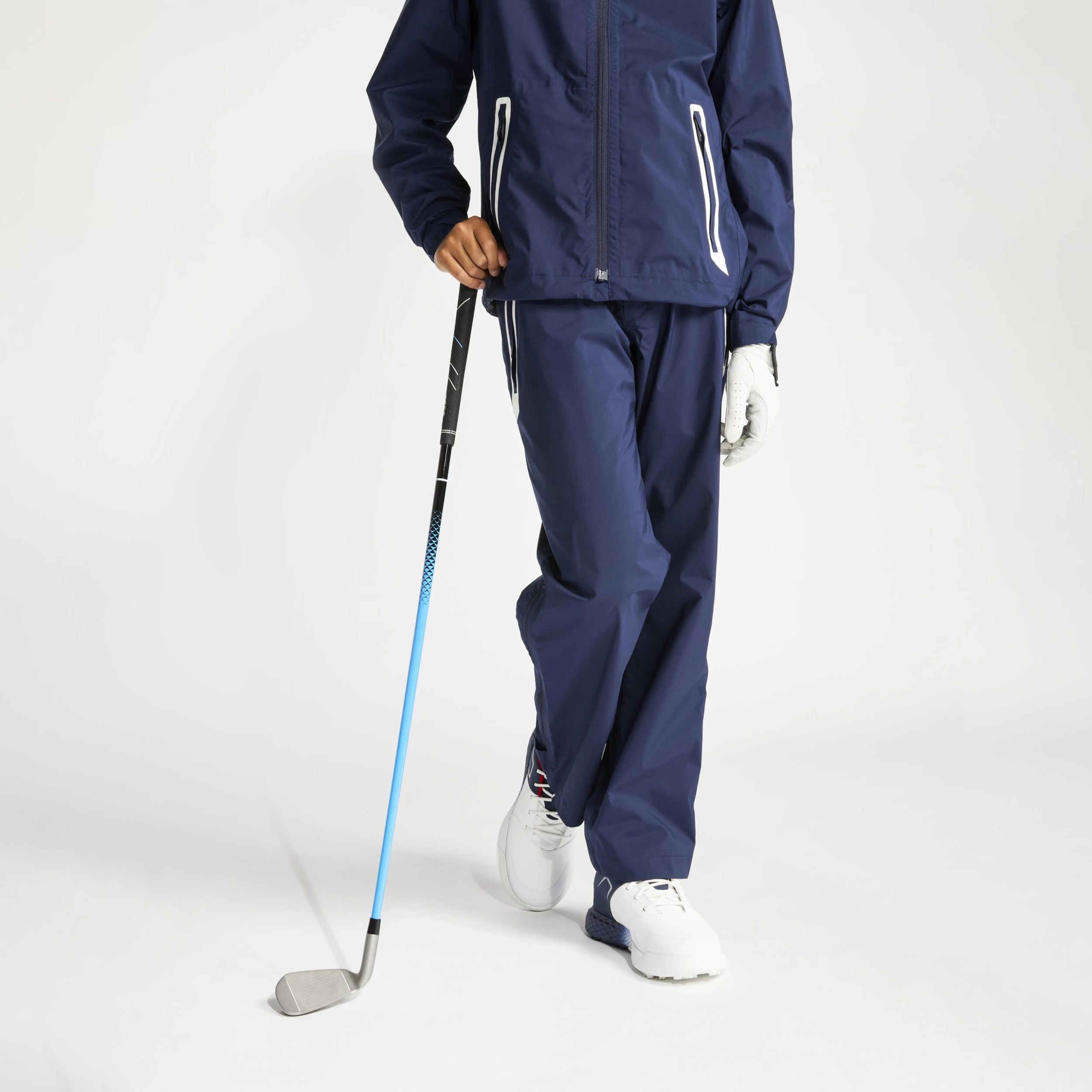 Kids’ Golf Waterproof Rain Trousers RW500 Navy Blue 4 Kids’ Golf Waterproof Rain Trousers RW500 Navy Blue - Image 2