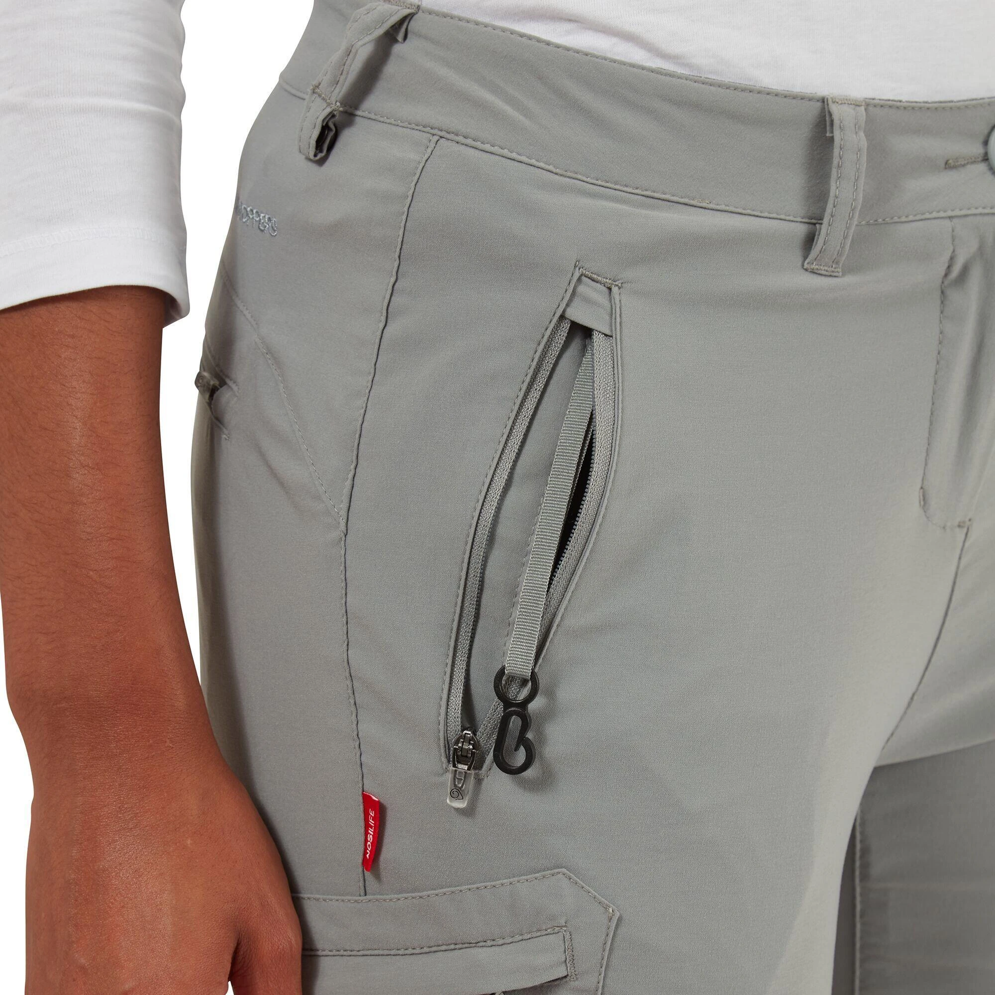 Craghoppers Womens/Ladies NosiLife Pro II Convertible Trousers (Cloud Grey) 6 Craghoppers Womens/Ladies NosiLife Pro II Convertible Trousers (Cloud Grey) - Image 4